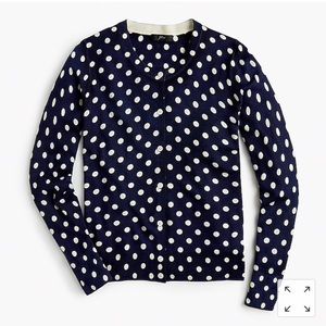 Wool Jackie cardigan sweater in polka dots